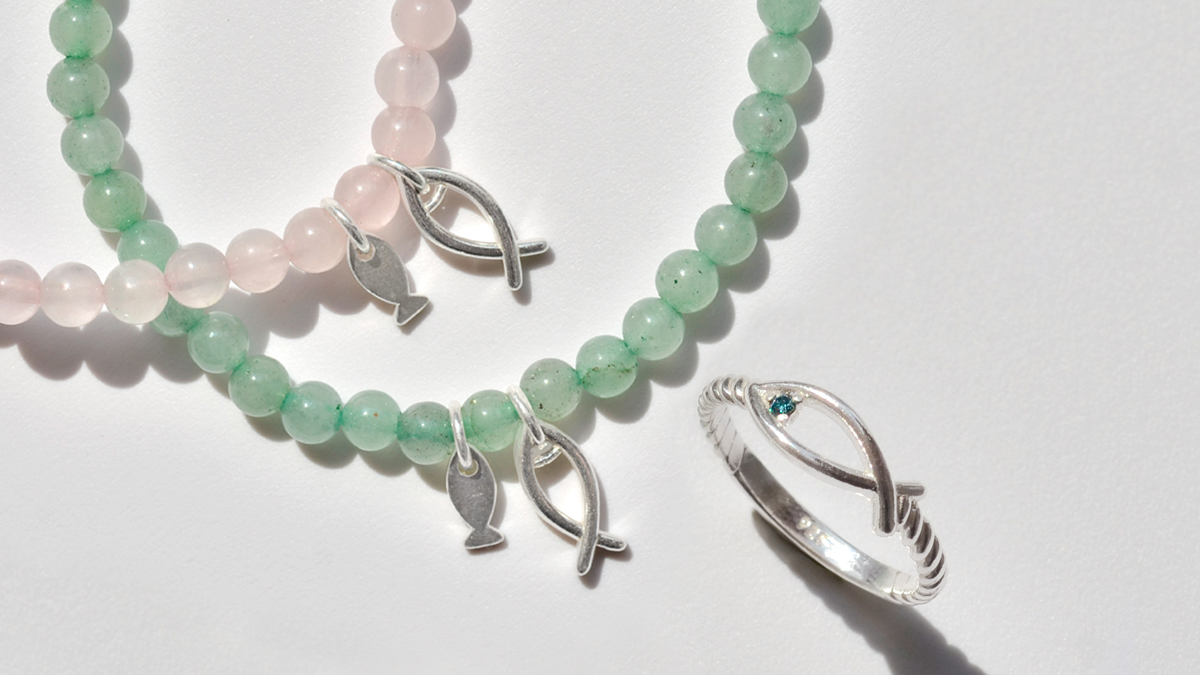 6万韩元档｜天然钻石戒指+原石手链，祝福合格与好运的鱼形珠宝