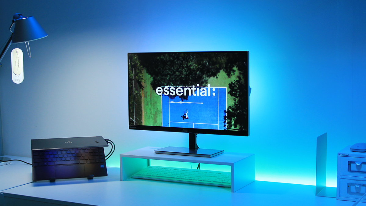 Smart lighting for white desk decor Moodix VibePole Pro