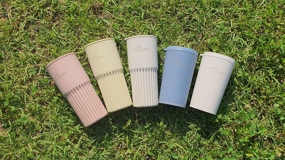 可微波炉和洗碗机使用的天然环保保温杯与零废弃套装