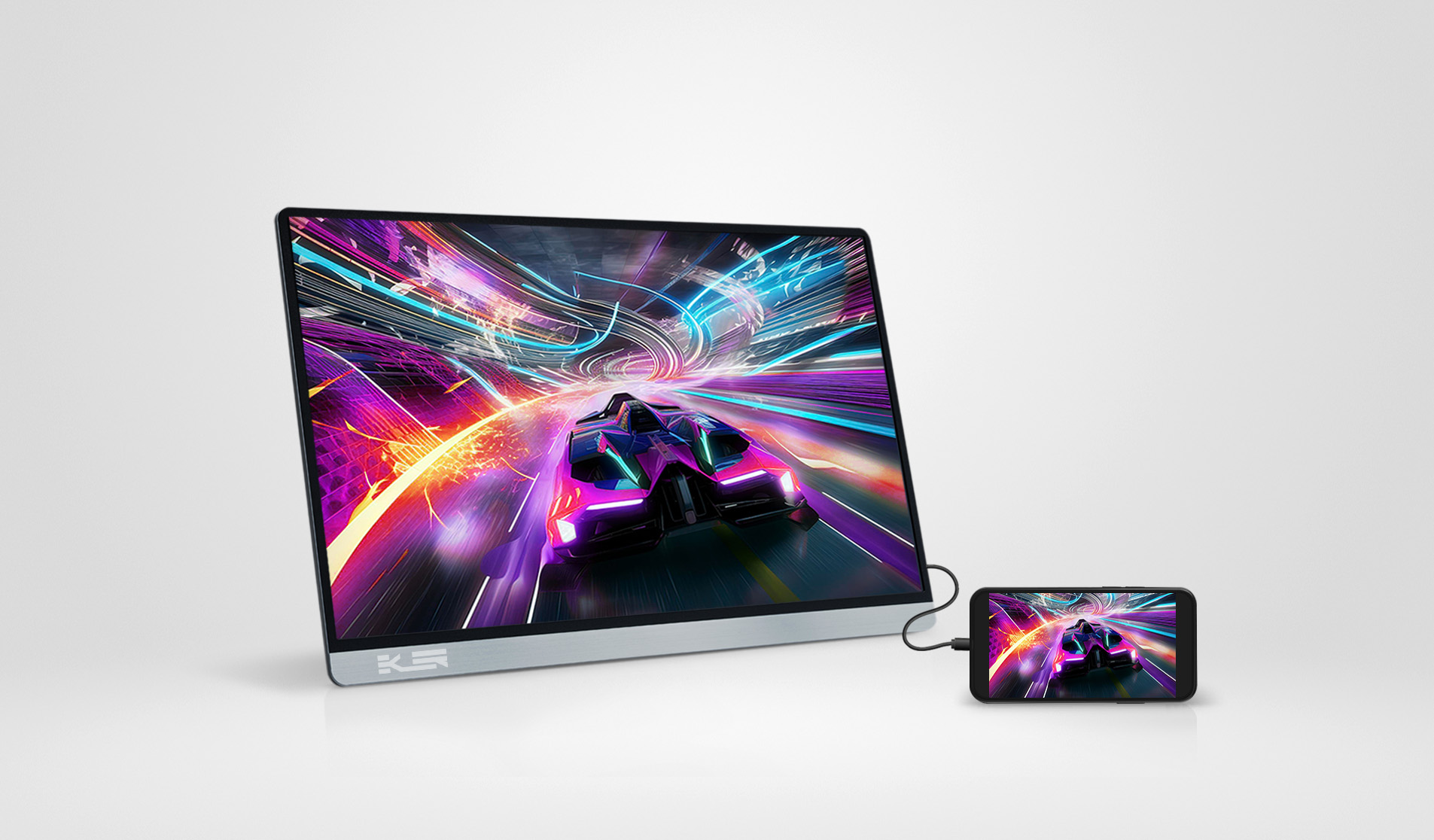 iPhone镜像+无线连接+笔记本双屏，三合一便携显示器