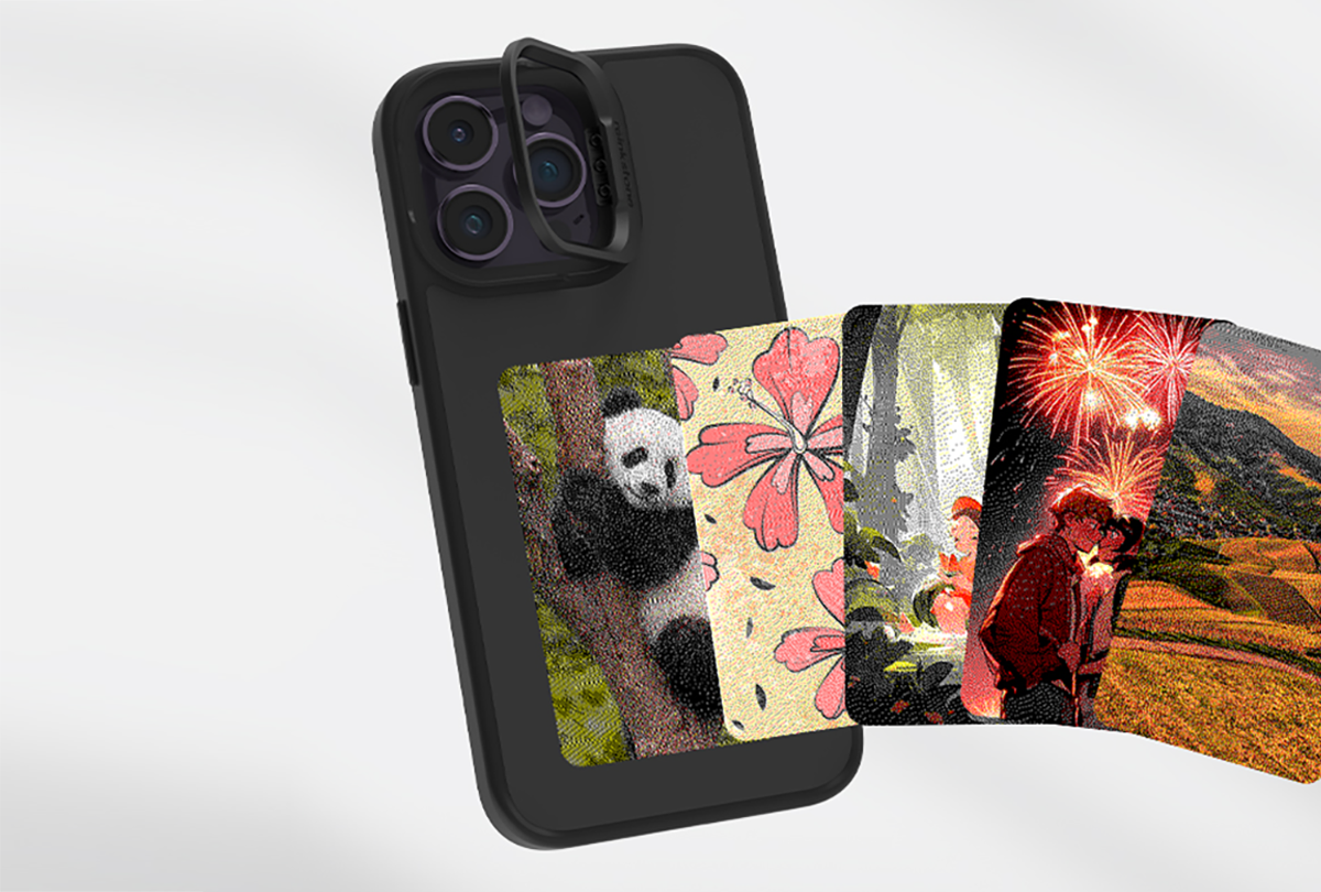 E-inkスクリーンで無限に画像変更、電力ゼロのスマホケース！