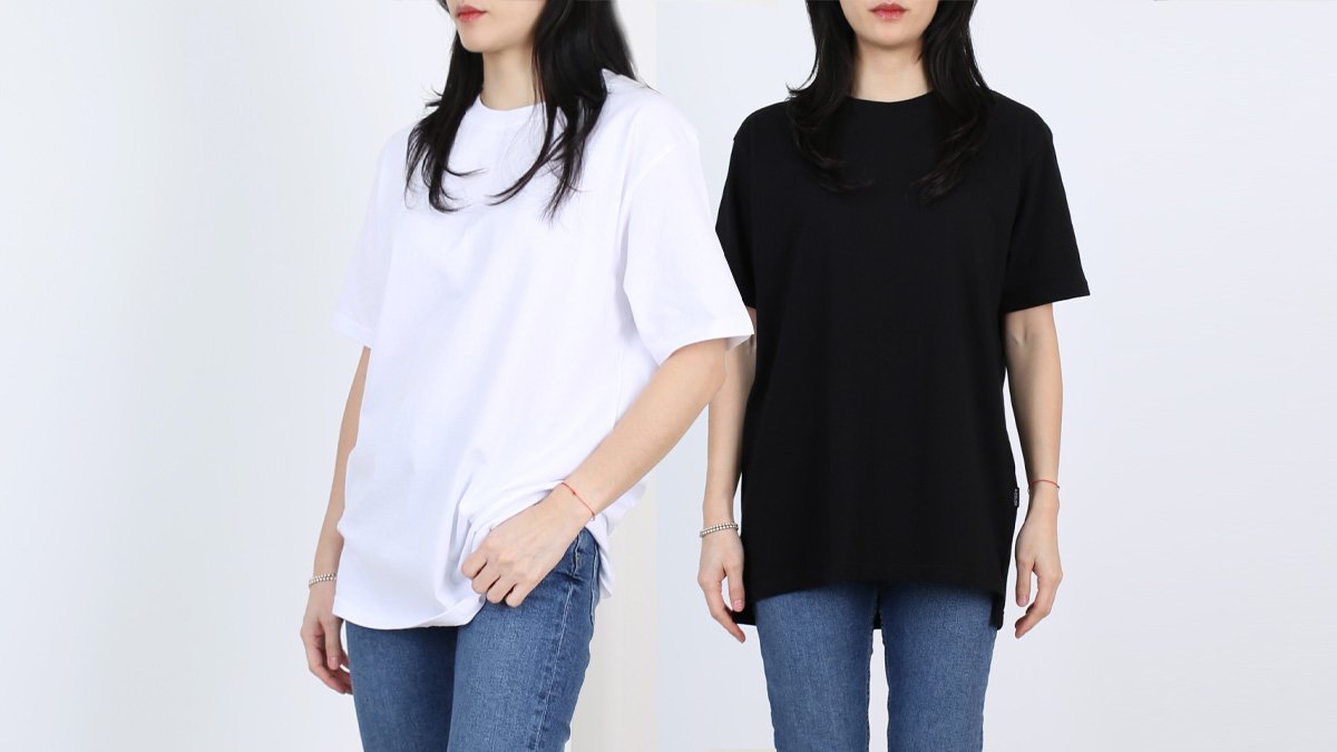 しっかりホクシボリ、変わらぬシルエット +7cmレイヤードスリット半袖Tシャツ