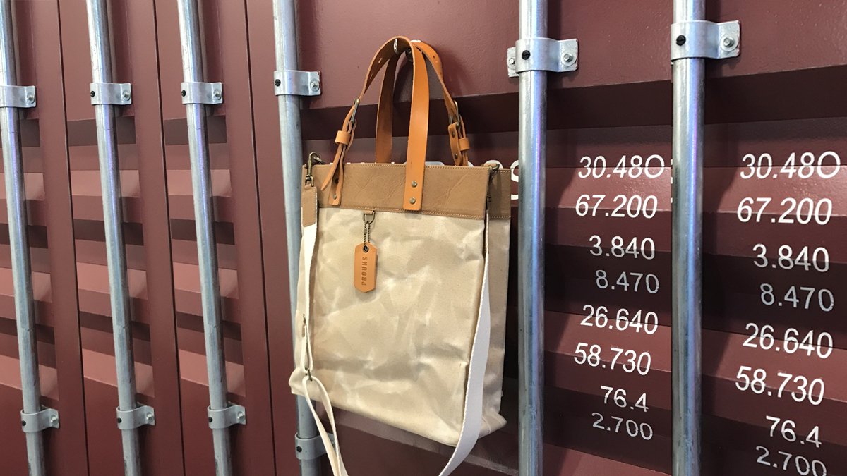 대항해시대 바다 범선의 돛, 빈티지 크랙감이 멋진 왁스 캔버스 토트백