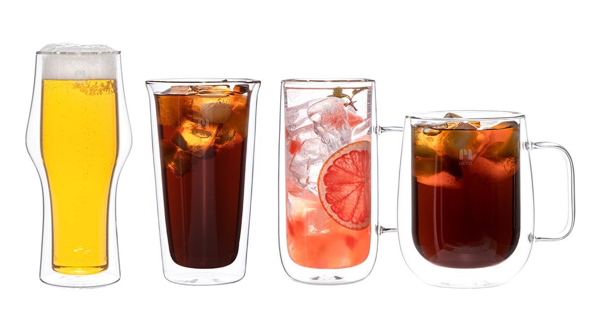 [Maison Objet] Around $20 | Larger Stronger Mega Size Double-Walled Glasses 4-Pack