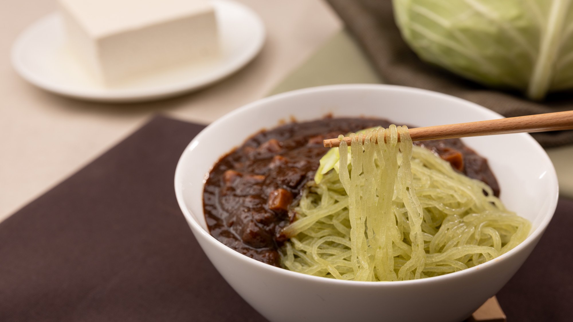 Chewy Noodles with Only 23kcal per Serving | Ready in 30 Seconds #Tofu-Infused Cabbage Noodles