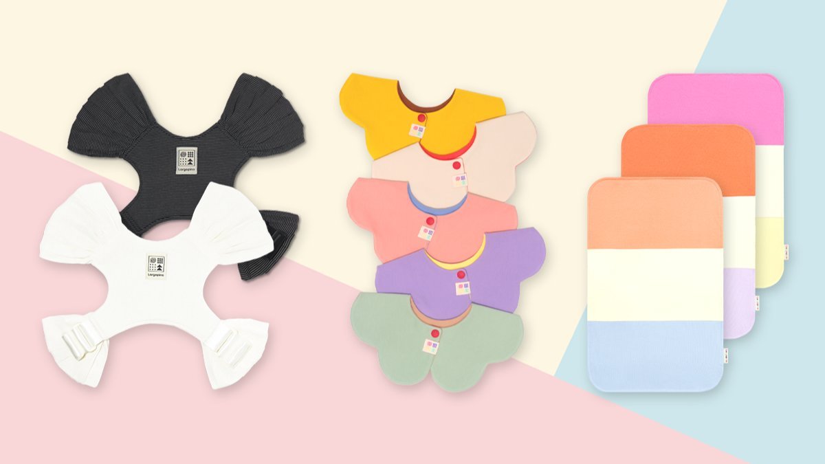 [绿色智能育儿] 韩纸婴儿背带 & 莫代尔围嘴 & 有机棉防溢垫