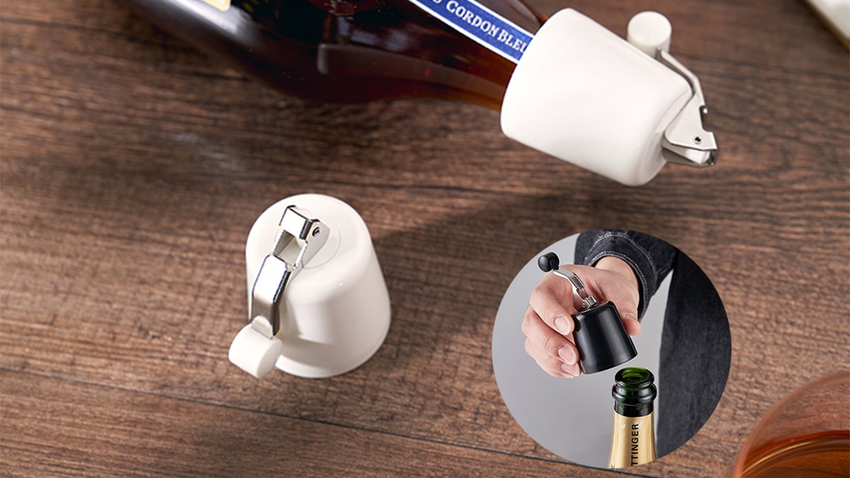 [密閉ボトルキャップ] 炭酸水から洋酒まで、ガラス瓶の密閉はもう心配無用