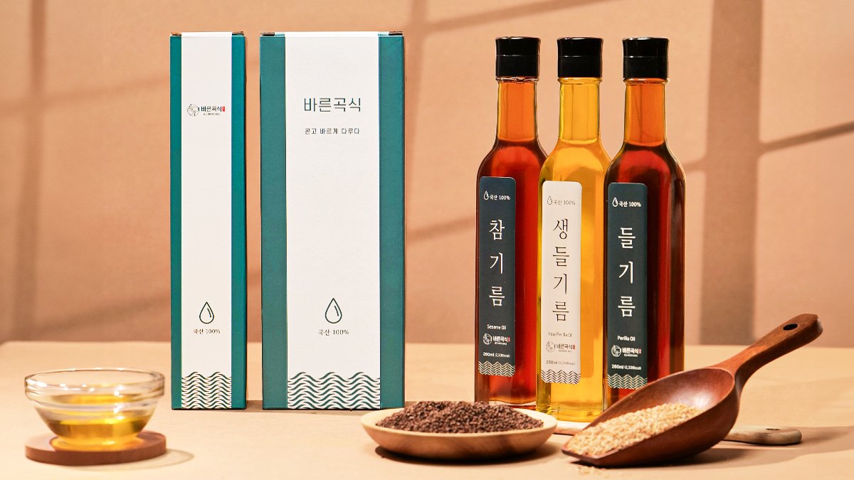 직접 재배한 100% 국내산 깨로 만든 저온압착 참기름과 들기름