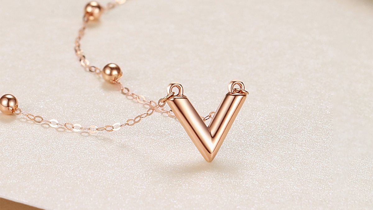 【7万韩元档】18K玫瑰金项链，链条与吊坠全金打造