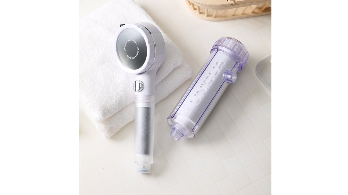 [14㎚纳米膜过滤+ACF滤芯] 无铁锈无氯净化力！纳米英雄花洒套装