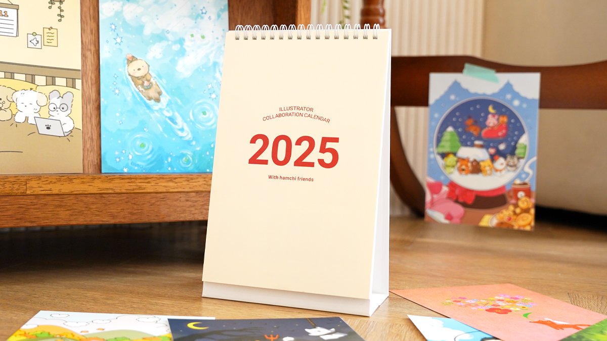 [한정수량] 12명의 신인 작가 콜라보한 2025 일러스트 작품 캘린더