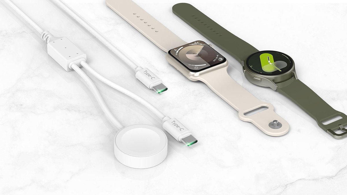 [ギャラクシー/アップルウォッチ対応]スマホと時計を同時充電！2in1デュアルチャージャー