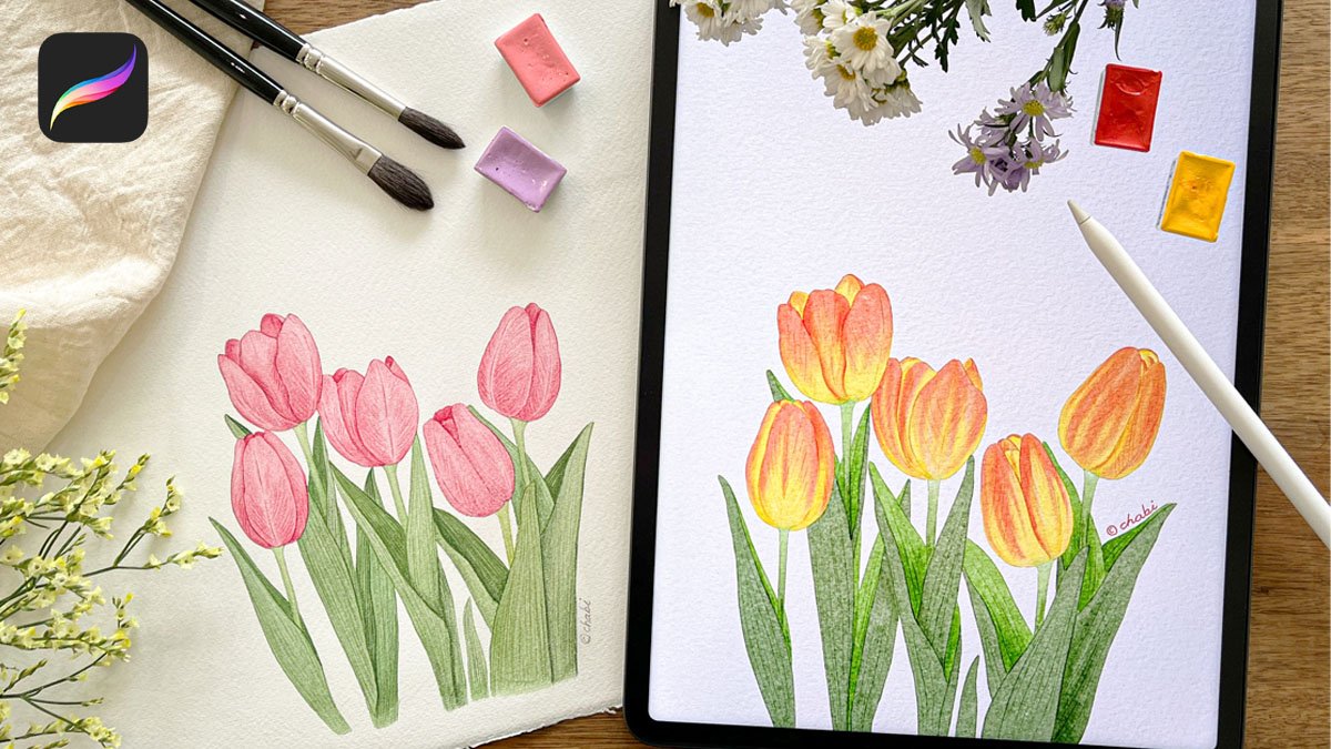 물감보다 더 리얼한 아이패드수채화 | 브러시세트+VOD+챌린지로 완전정복