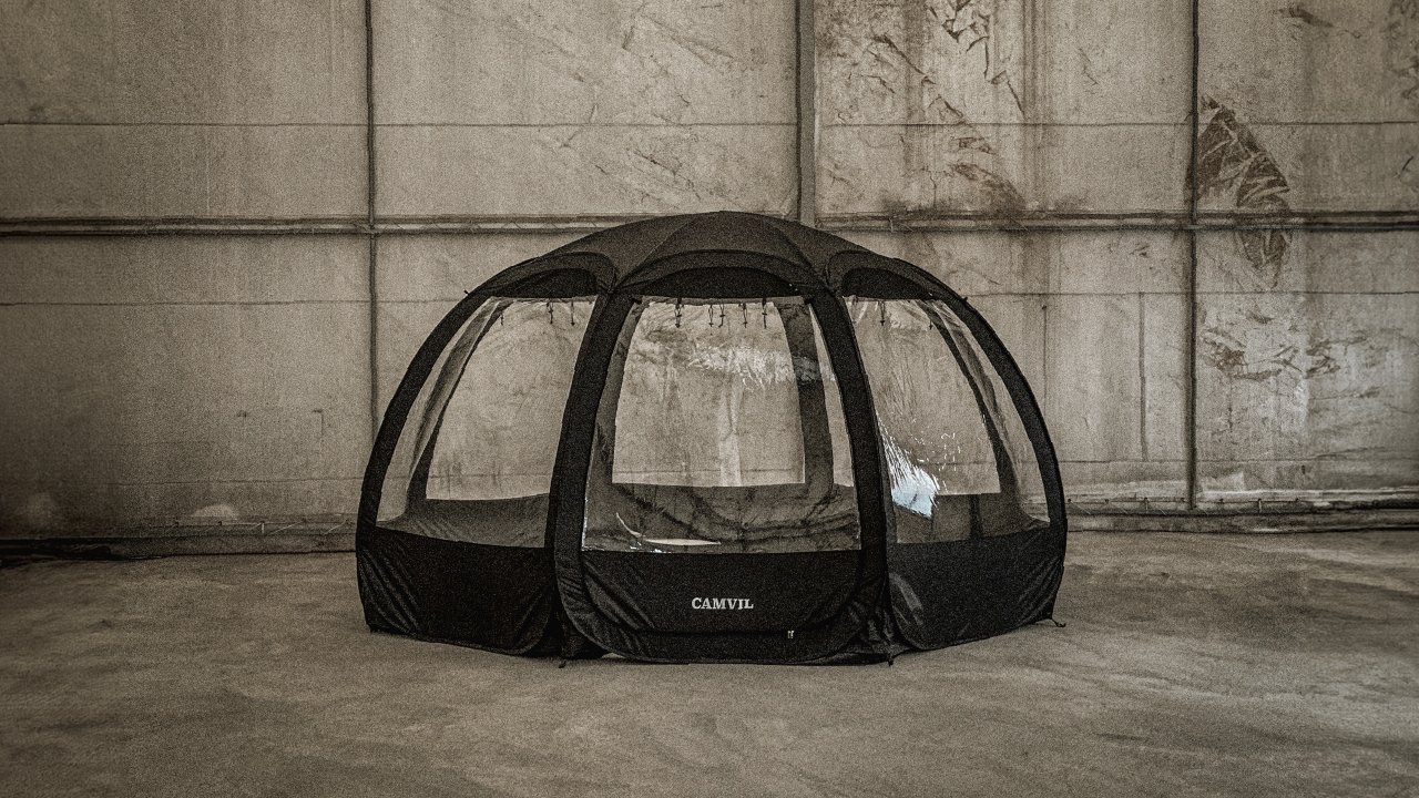 [24FW Campville] 360° Transparent Large One-Touch Popup Shelter! Pumpkin TPU