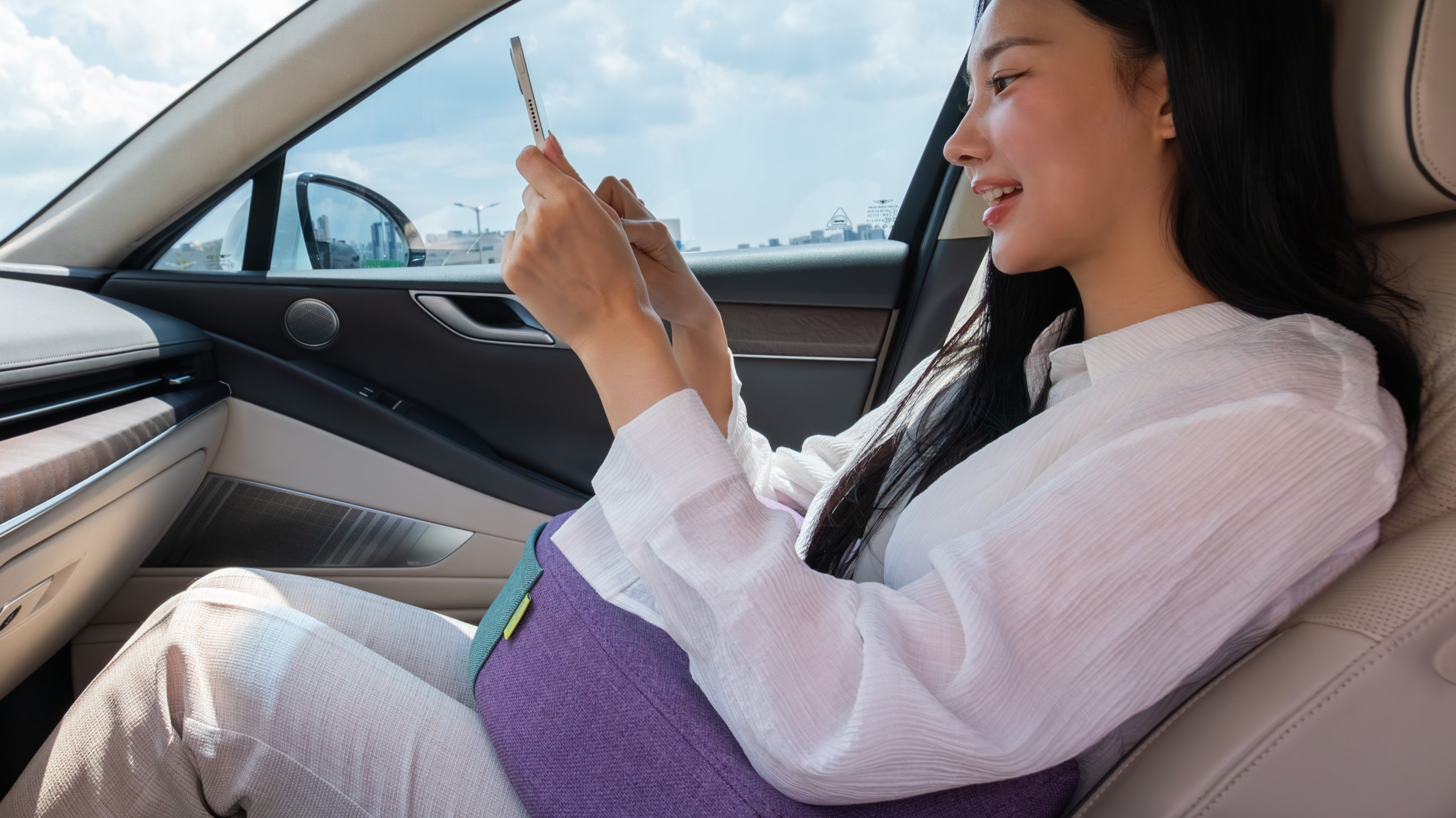 Car Cushion for Front Seat | Fatigue Relief for Autonomous Driving | Neck Posture Support LOM Cushion