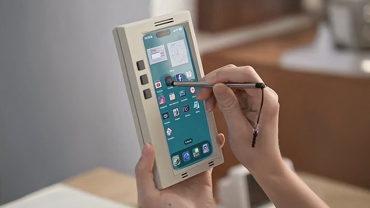 90年代复古CRT显示器风格的iPhone保护壳与应用图标主题包