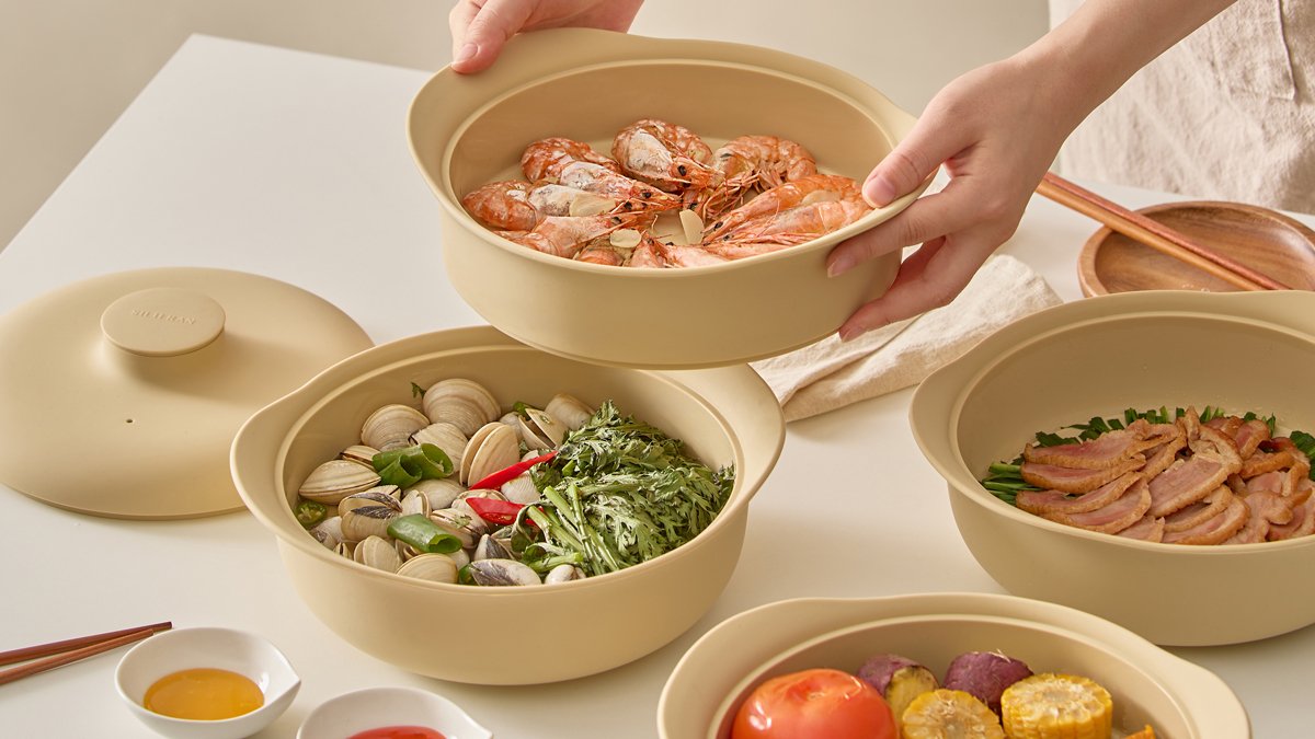 전자레인지 하나로 끝. 미세플라스틱 zero 국내유일 실리콘 2단찜기