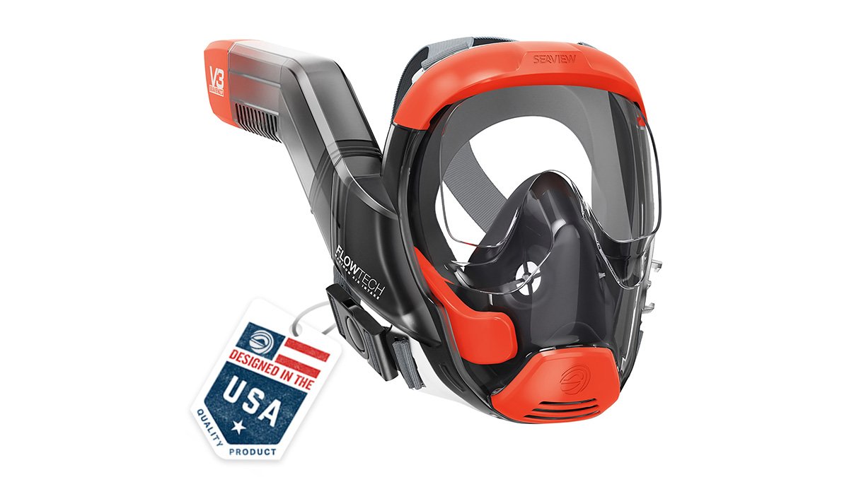 [1+1超值优惠|V1免费赠送] 呼吸顺畅美专利SeaView V3潜水面罩