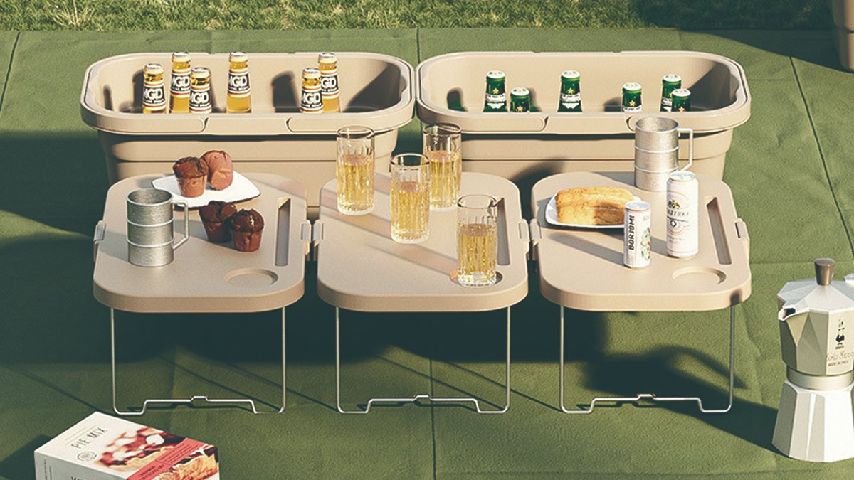 加推！露营夏日必备！篮子与桌子合二为一的折叠桌篮