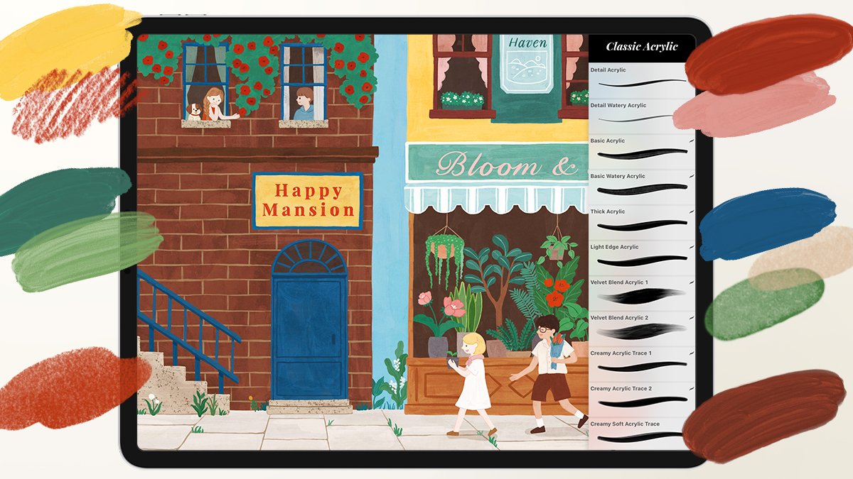 [今日截止] 手绘风格手工画笔套装 <124款画笔+课程>