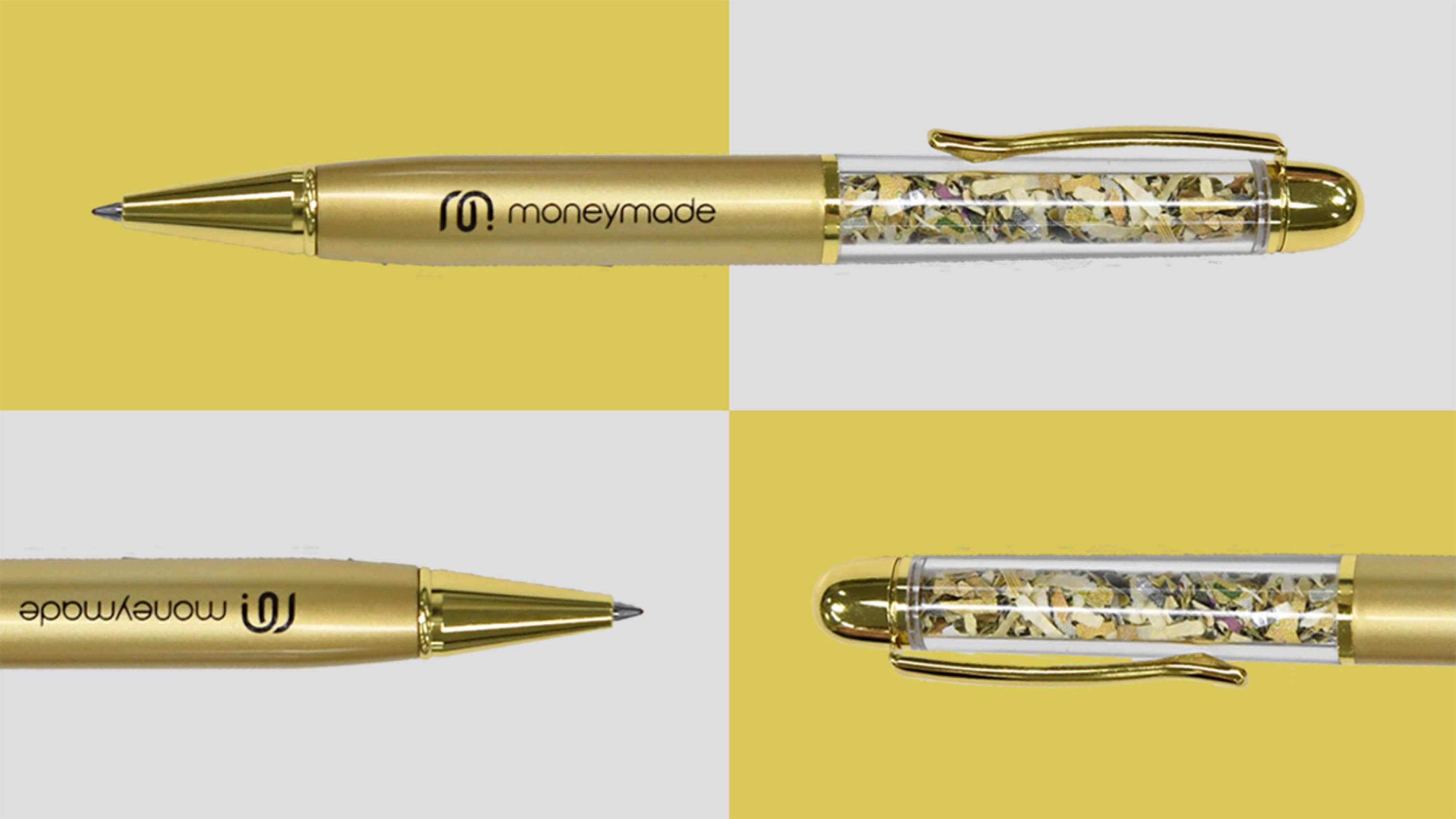 돈을 부르는 돈볼펜! 화폐 부산물이 들어간 황금 돈볼펜 세트 최초공개 