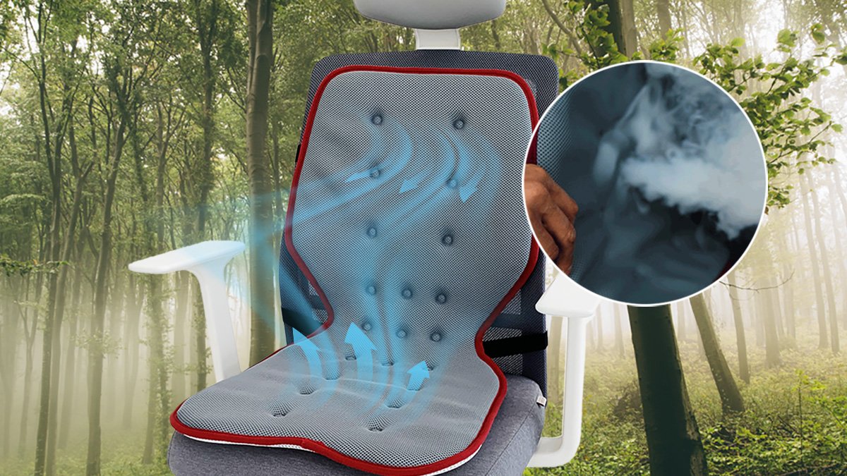 汗流浃背，背汗尽消~！从臀部到背部一体成型的5D透气网眼通风坐垫