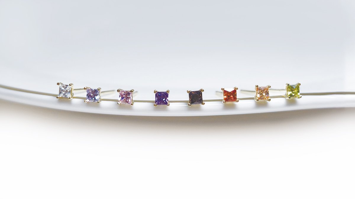 高级14K黄金彩色水晶珠宝