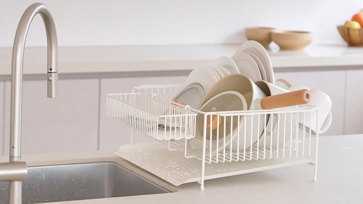 [社交媒体爆款]厨房别放不锈钢架，白色餐具晾干架连情调都满满当当