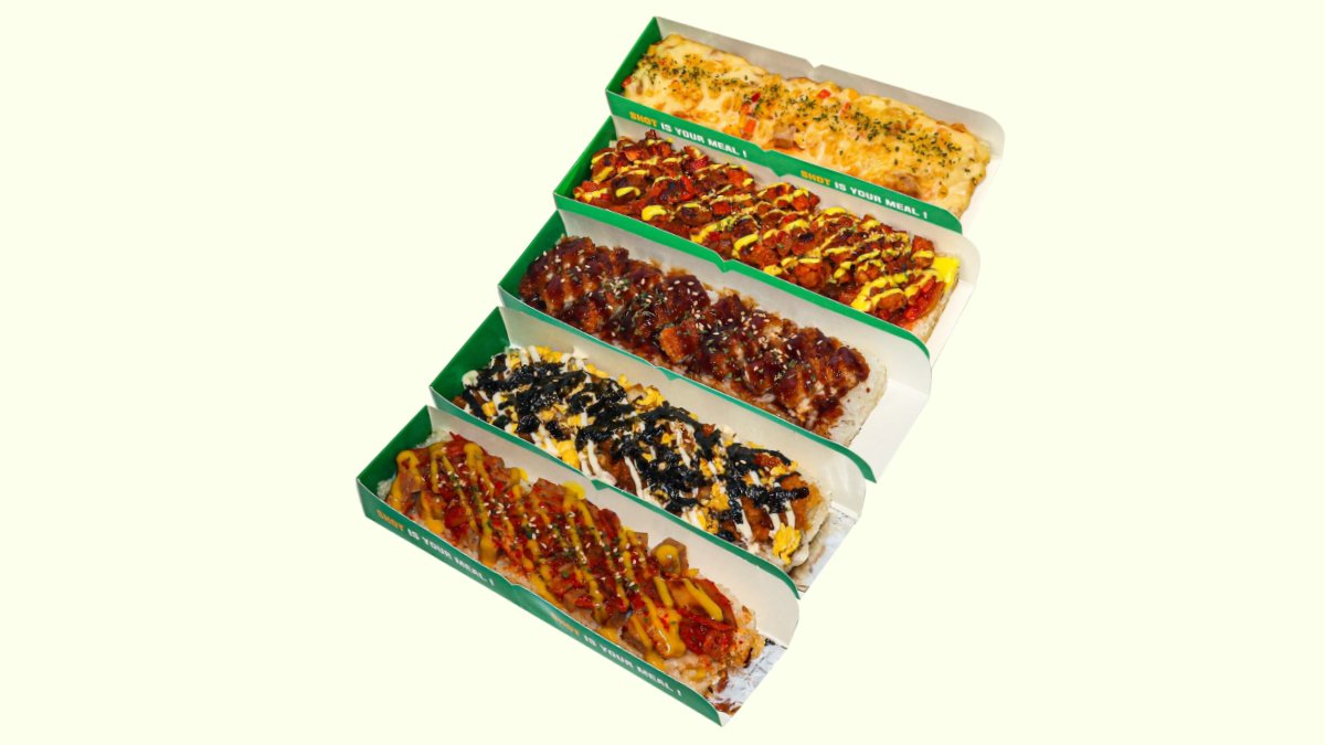 [Bapstick] 5-piece set Frozen gimbap, rice burger, pizza, tonkatsu, chicken mayo, spicy chicken