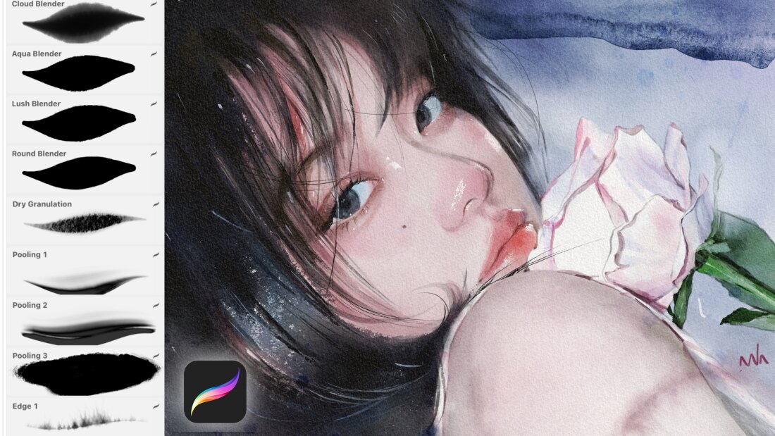 실제 페인트 브러시 그림