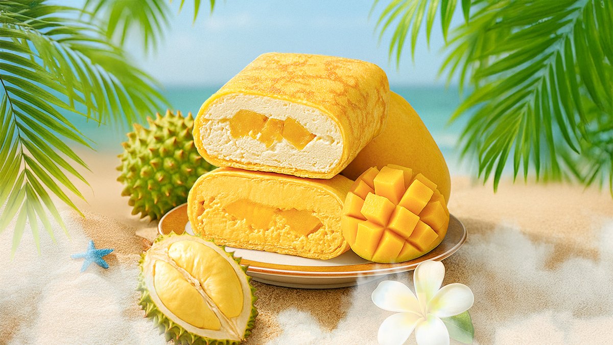 [断货热卖] 真正的王者来了！热带水果之王榴莲芒果口袋可丽饼！