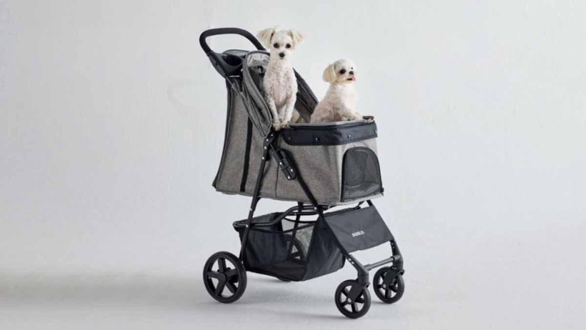 [3type/网眼宠物推车] 4万韩元档 阿贝纳基大型宠物婴儿车 带大轮子的狗推车