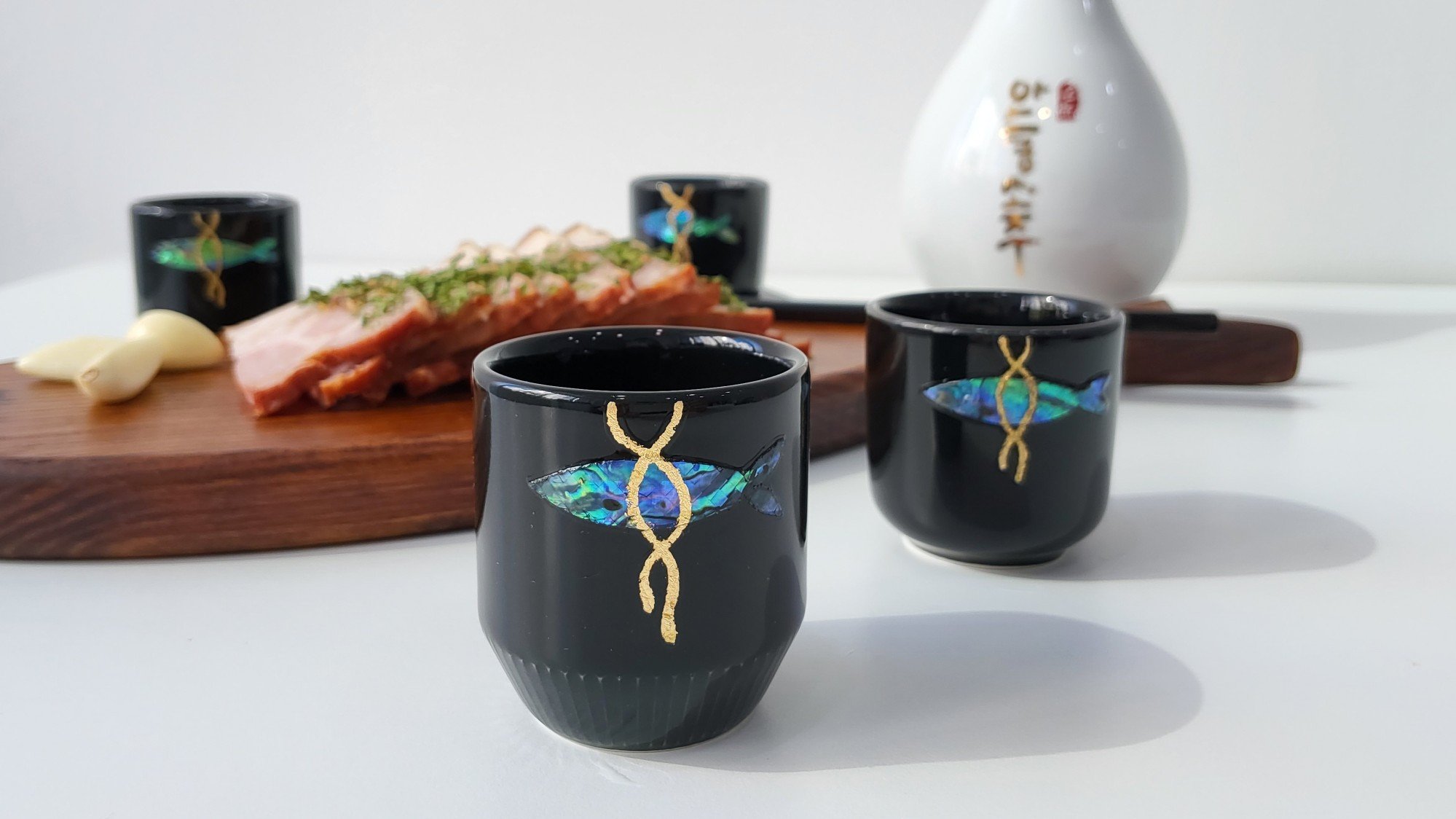 招财纳福的中秋礼物，三十年匠人手作的避邪贝母酒杯