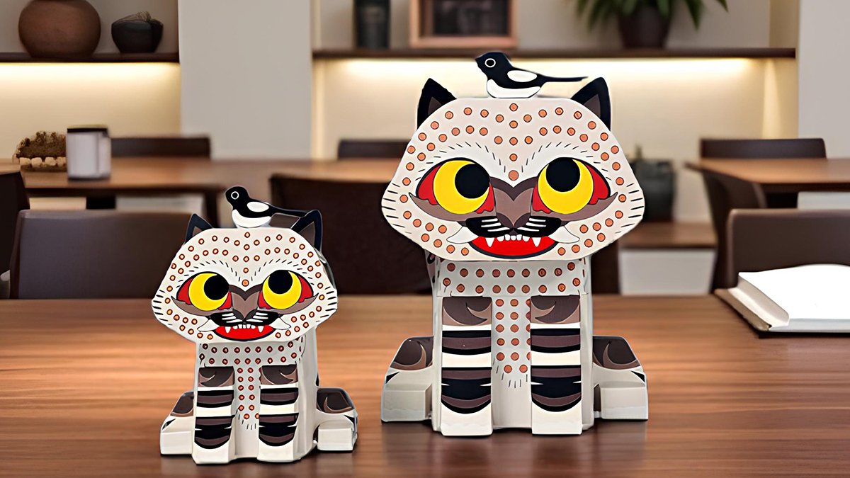 亲手完成传统民间画中老虎与喜鹊的DIY纸艺玩具套装