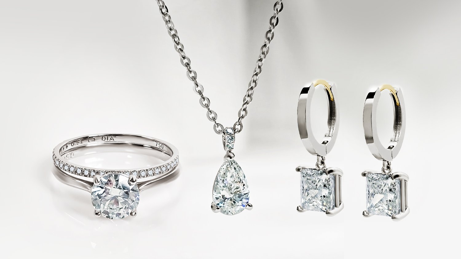 [1-Carat Diamond 3-Piece Set] Teardrop/Square/Round | Eternal Radiance | Cumulative 1.3 Billion