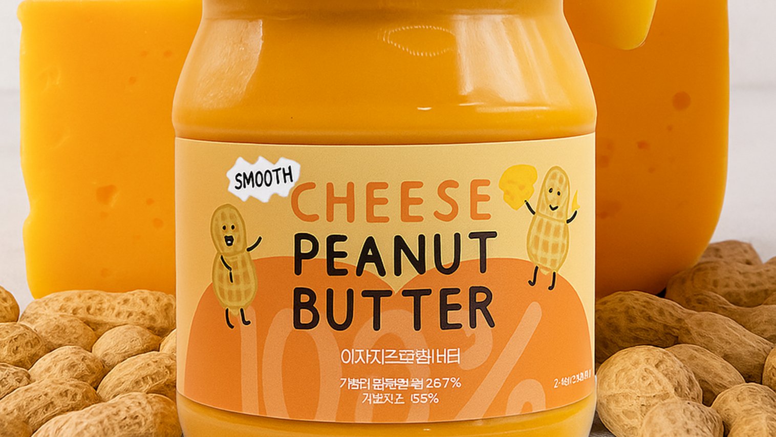 融入浓郁切达奶酪风味的花生酱！香浓与微咸的完美结合！