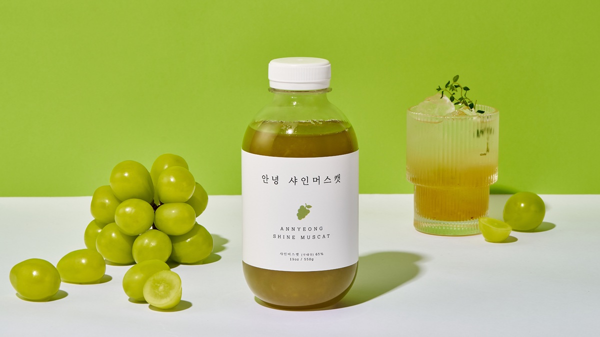 씹히는 리얼 과일청, 원물 65% 저당 부여산 샤인머스캣청
