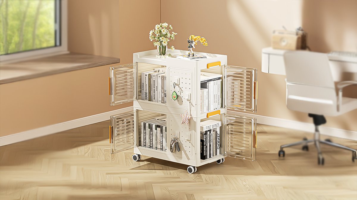 家里乱糟糟？秘密武器来袭！三层透明折叠移动收纳箱！