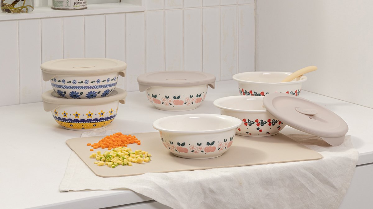 1000円台】ポーランド手描き 冷凍ご飯容器2種＆プラカフルセット特別
