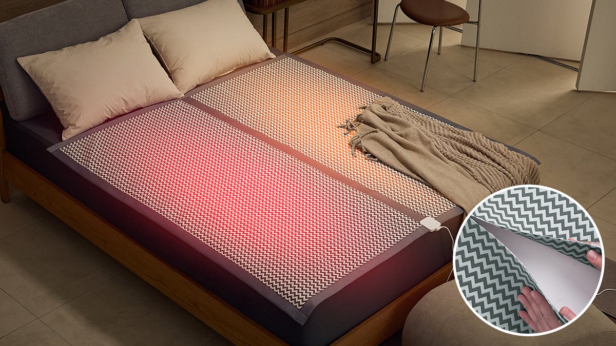 无加热丝前面发热｜比硬币还薄的100%纯碳纤维+银纤维竹炭垫