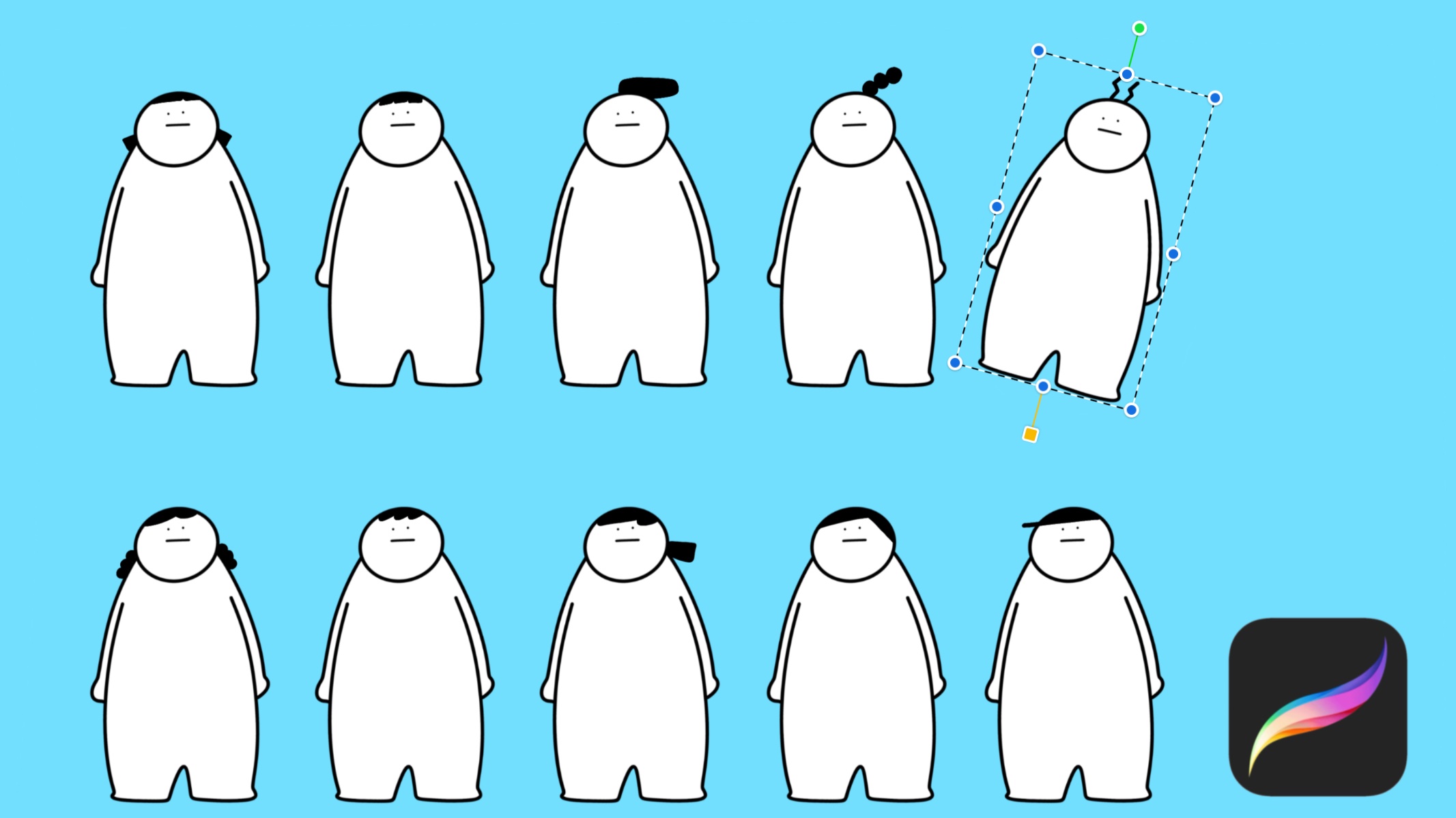 [Procreate角色印章笔刷] 用iPad绘制每日绘画日记