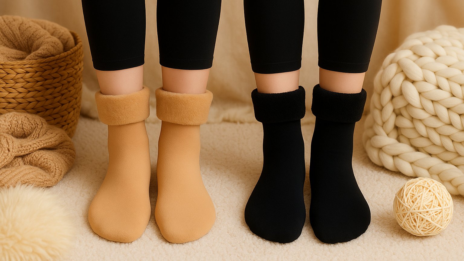 [起毛ソックス] 無圧迫で暖かさ抜群、滑り止め付きの冬の必需品！