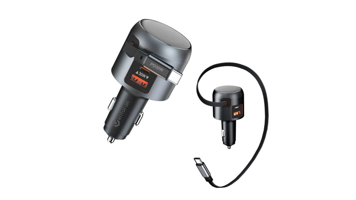 [干净男] Ventaron C线缆内置3口60W车载快充器