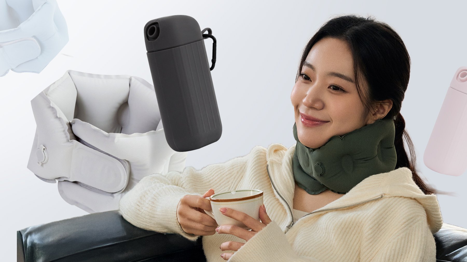 목베개는 주머니에 넣고 다니세요ㅣ펌핑하면 완성, 목을 생각한 [포켓쿠션]