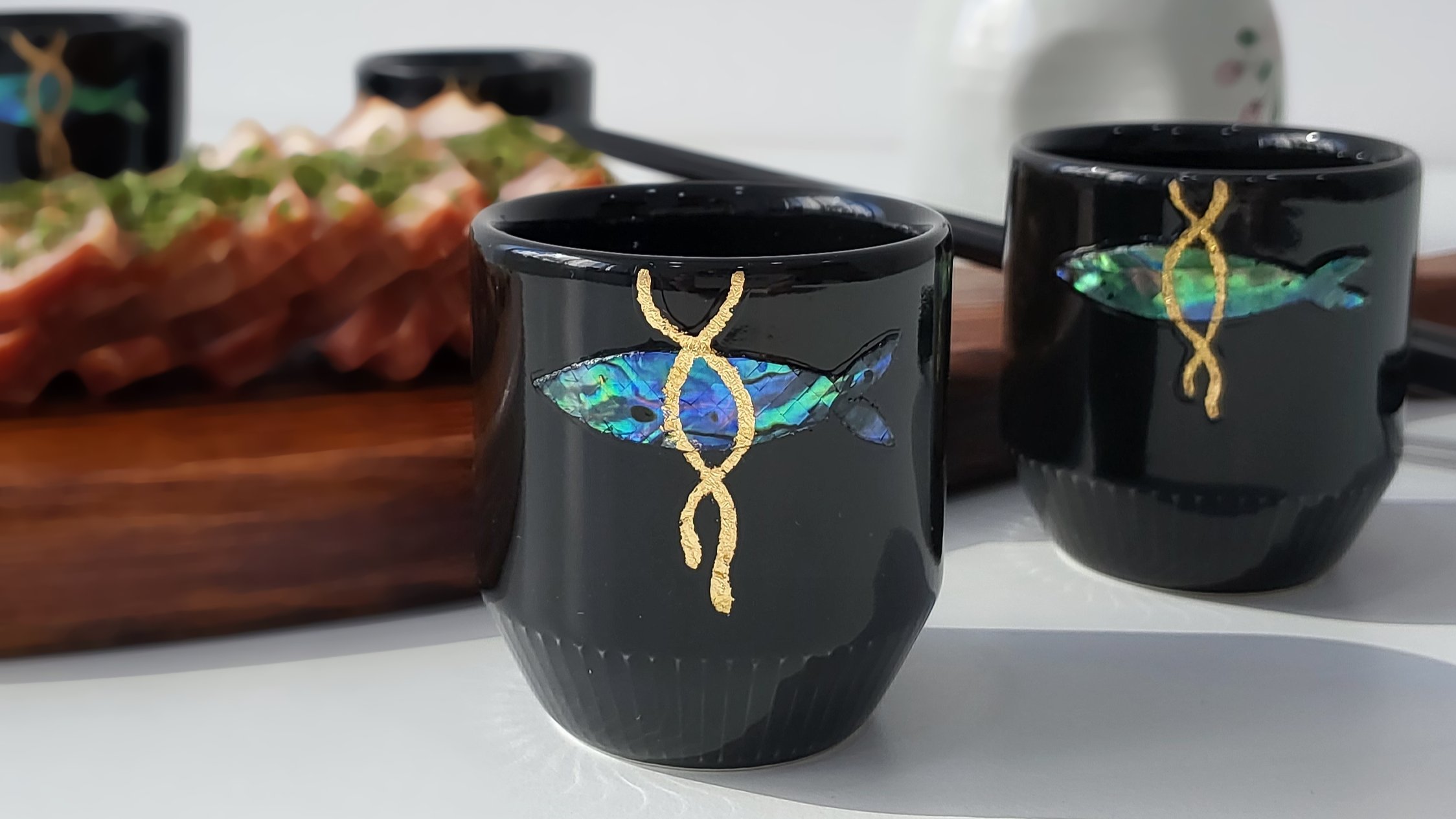 복을 담은 술잔, 복도 같이 옵니다 <액막이 금박 자개 술잔>