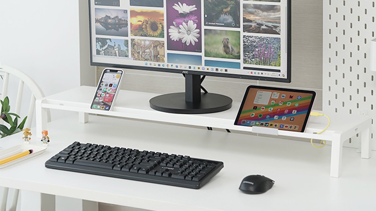 거치·수납을 하나로 끝내는 메탈 모니터 받침대, 키보드·사운드바까지 쏙!