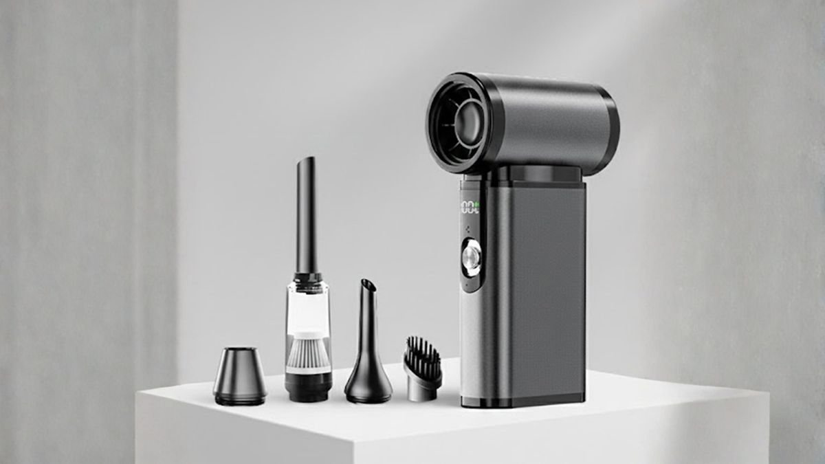 [万能气枪] 吸尘与吹气合二为一！超强力2合1无线迷你气枪