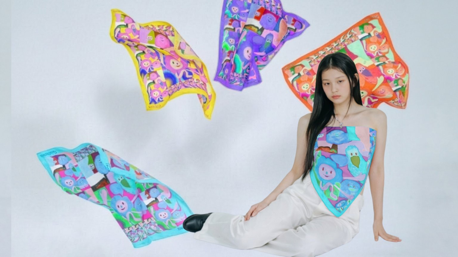 Wrap Yourself in a Forgotten Dreamland Mango Silk Scarf