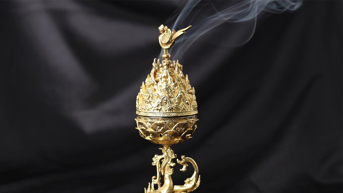 山脉、动物与烟雾，“百济金铜大香炉”迷你模型