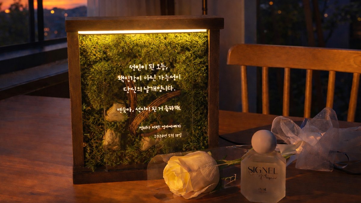 [메시지 이끼 무드등] 소중한순간 마음을 담아 전하는 감성힐링 이끼조명